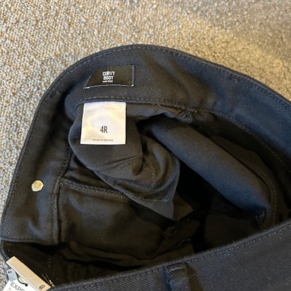 Express Curvy Mid Rise Black Bootcut Jeans - Picture 6 of 11